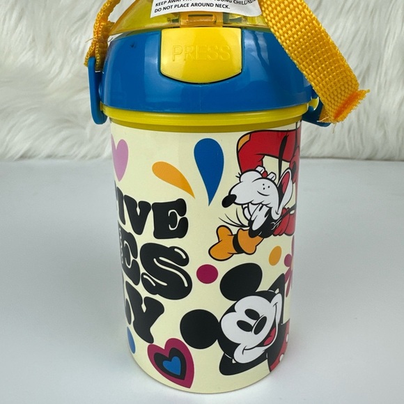 Disney Other - Mickey Mouse Canteen Plastic Tumbler Kids 16oz Cup Straws Directions